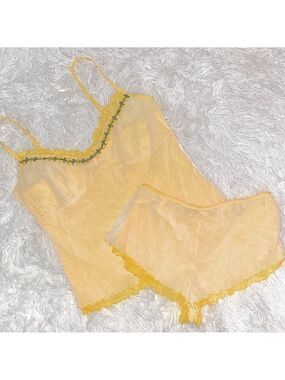 Vintage Y2K Victoria’s Secret micro mesh cami and shorty set